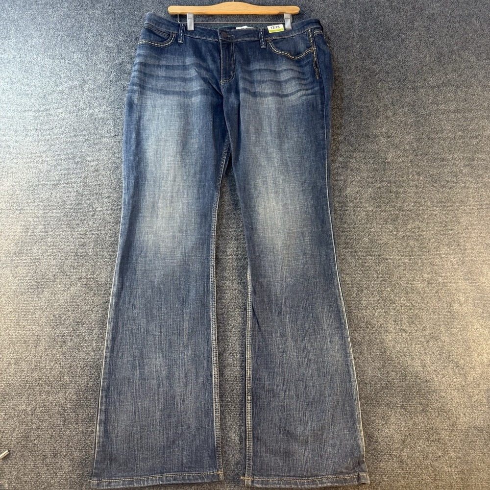 Wrangler Retro Low Rise Boot Jeans Womens 17/18x34 Blue Stretch Western Bootcut